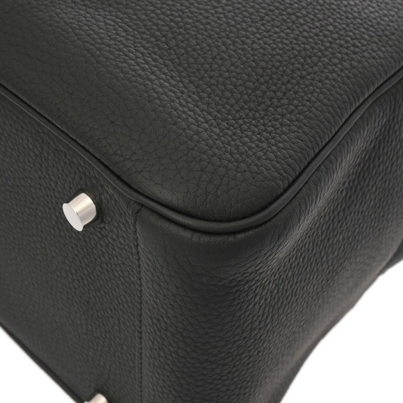 HERMES Lindy 30 Black U Stamp (circa 2022) Women's Taurillon Clemence Leather... - Picture 9 of 11